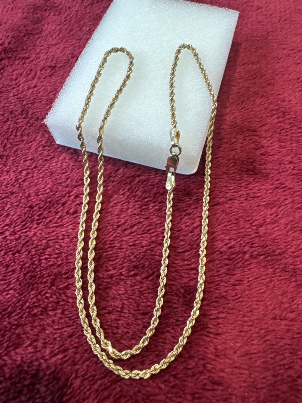 10K Yellow Gold Solid Rope Chain 18” 2mm 4.6g Lobster Clasp Necklace